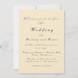 Convite para Casamento Elegante de Beige Moderno