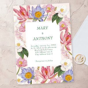 Convite para Casamento Elegante de Flores Selvagen