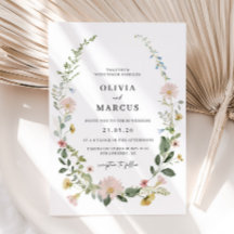 Convite Para Casamento Elegante De Flores Selvagen