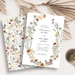Convite para Casamento Elegante de Flores Selvagen<br><div class="desc">Convite para Casamento de Flor Selvagem Elegante. Este convite de casamento na moda e elegante apresenta lindas flores de aquarela pintadas manualmente,  organizadas como uma coroa adorável com um padrão adorável nas costas. Encontre itens correspondentes na Coleção de Casamentos de Flores Selvagens de Branca.</div>