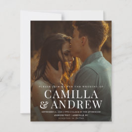 Convite para Casamento Elegante de Foto Moderno 2 