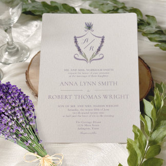 Convite para Casamento Elegante de Lavanda de repo