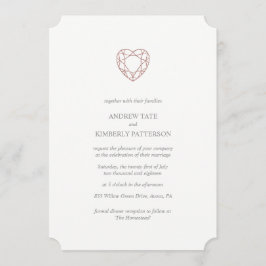 Convite para casamento Elegante de rosa de ouro