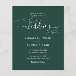 Convite para Casamento Elegante de Script Emerald
