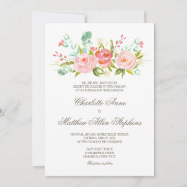 Convite para Casamento Elegante do Jardim de Rosa