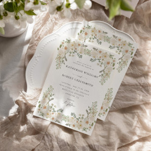 Convite para Casamento elegante do jardim floral d