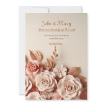 Convite para casamento elegante e atraente com 3D