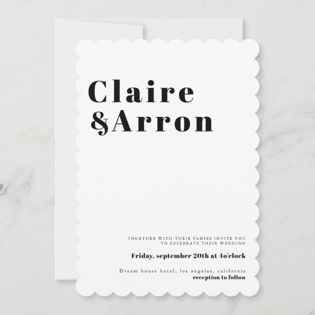 Convite para Casamento Elegante e Trendy (Frente)