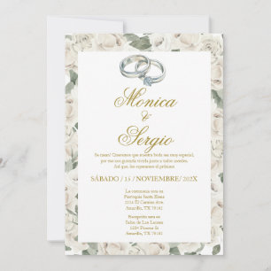 Convite para casamento elegante em espanhol