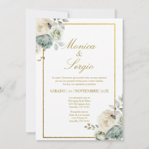 Convite para Casamento Elegante em Espanhol
