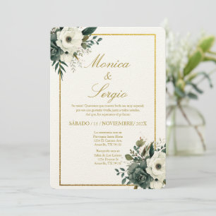 Convite para Casamento Elegante em Espanhol