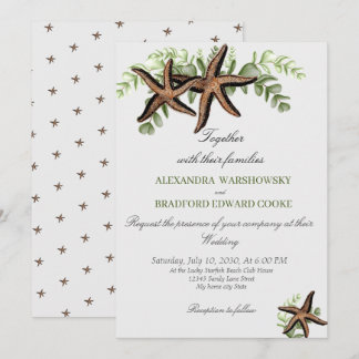 Convite para Casamento Elegante Eucalyptus e Starf