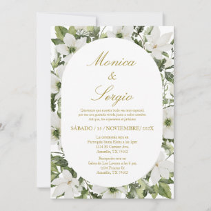 Convite para Casamento Elegante Eucalyptus em Espa