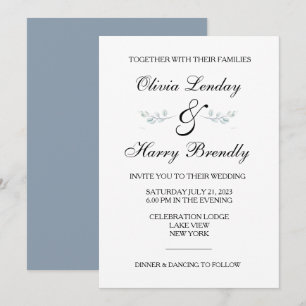 Convite para Casamento Elegante Eucalyptus Greener