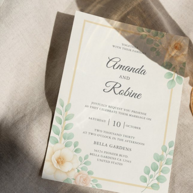 Convite para Casamento Elegante Eucalyptus Greener (Criador carregado)