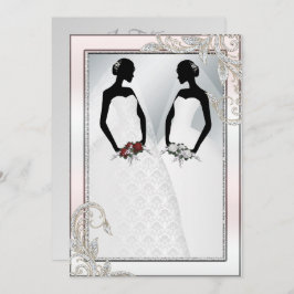 Convite para Casamento Elegante Gay Silver