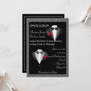 Convite para casamento Elegante Gay Tuxedo