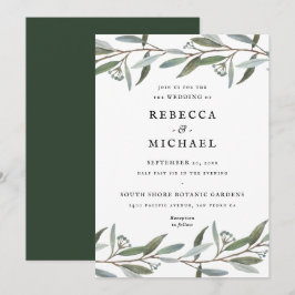 Convite para Casamento Elegante Greenery