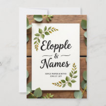 Convite para Casamento Elegante Greenery | Mínimo