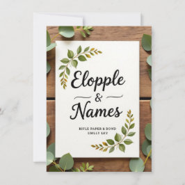 Convite para Casamento Elegante Greenery | Mínimo