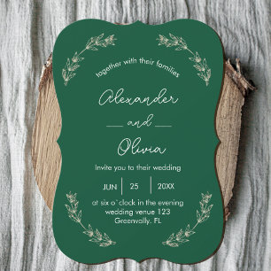 Convite para Casamento Elegante Greenery Tipo de