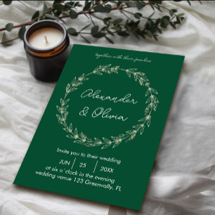 Convite para Casamento Elegante Greenery Tipo de