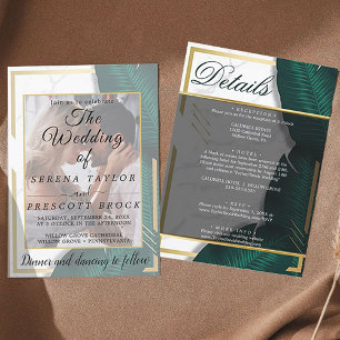 Convite para Casamento Elegante Greenery Vellum