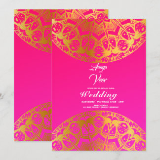 Convite para Casamento Elegante Mehndi