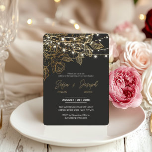 Convite Para Casamento Elegante Moderno E Negro E 