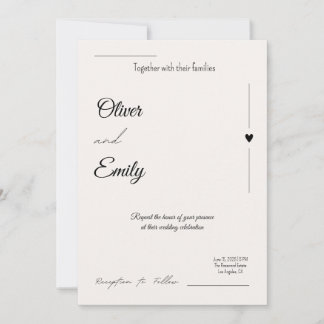 Convite para Casamento Elegante - Moderno Simples
