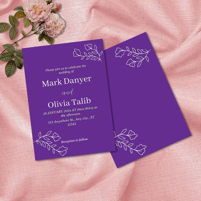 Convite para Casamento Elegante Personalizável (Criador carregado)