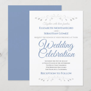 Convite para Casamento Elegante Simples de Cinzas