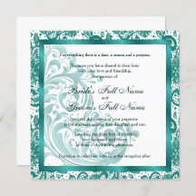 Convite para Casamento Elegante - Teal