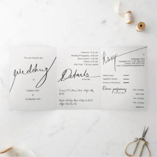 Convite para Casamento Elegante Triplicado Persona