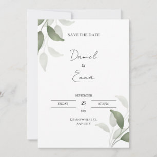 Convite para Casamento Elegante Verde