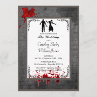 Convite para Casamento Elegante Zombie Gothic