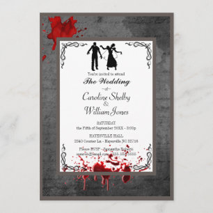 Convite para Casamento Elegante Zombie Gothic