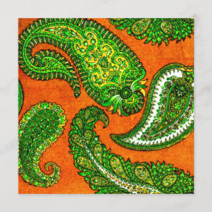 Convite Para Casamento Elétrico De Orange E Green