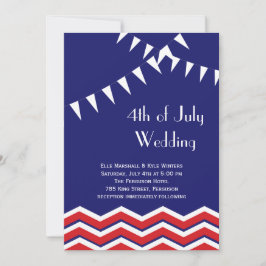 Convite para Casamento em 4 de julho - Chevrons & 