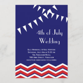 Convite para Casamento em 4 de julho - Chevrons &