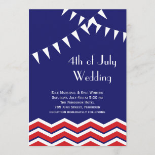 Convite para Casamento em 4 de julho - Chevrons & 