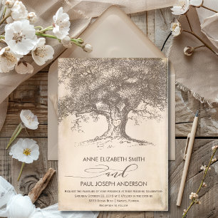 Convite para Casamento em Árvore Antiga