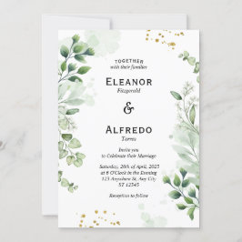 Convite para Casamento em Círculo Verde Moderno