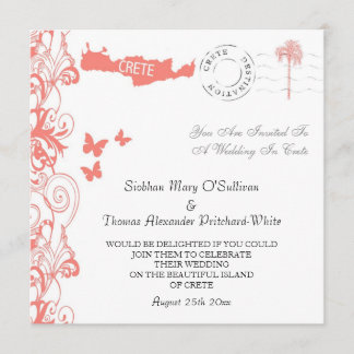 Convite Para Casamento Em Coral Rosa E Branco