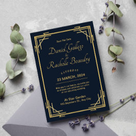 Convite para Casamento em Deco de Arte Elegante