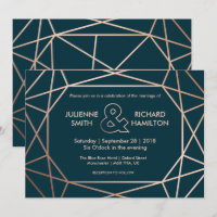 Convite para Casamento em Forma de Diamante Geomét