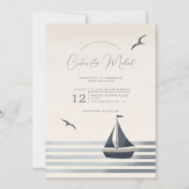 Convite para casamento em veleiro costeiro