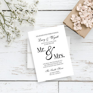 Convite para casamento entre o Sr. e a Sra. Script