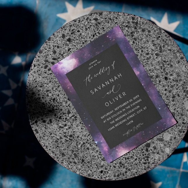 Convite para Casamento Espacial Externo Galáxia (Criador carregado)