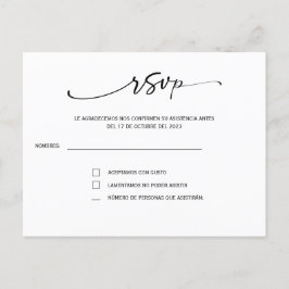 Convite para casamento espanhol cartão-postal
